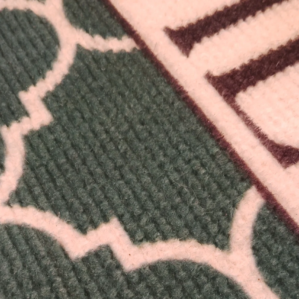 Green Welcome Mat with White Pattern NEW